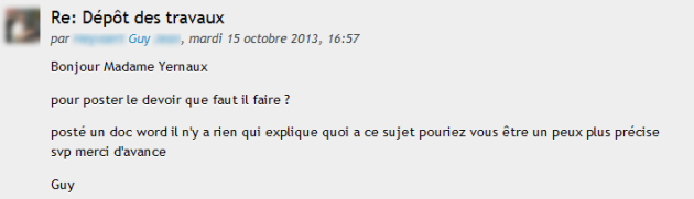 Exemple d'un usage du forum