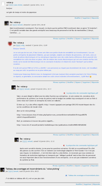 Exemple d'un usage du forum