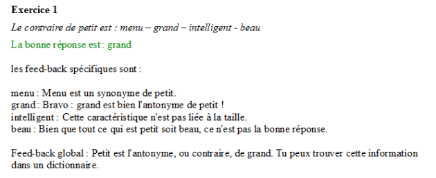 Exemple d'un QCM acceptant une réponse.
